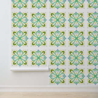 Green Harmony Mandala Boho Wallpaper