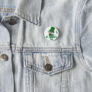 Green hat lucky Shamrock St. Patrick's Day 3 Cm Round Badge