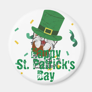 Green hat lucky Shamrock St. Patrick's Day Magnet