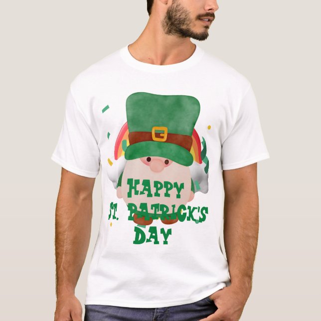 Green hat lucky Shamrock  St. Patrick's Day T-Shirt (Front)