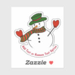Green Hat on Snowman Christmas<br><div class="desc">* Illustration of a cute snowman wearing mittens and a green hat. * Several size options and choose matte glossy or transparent! * Add your text, family name, event, year or short message, or remove text option. * Use for decorating your laptop or sports bottles, scrap booking, DIY or crafting...</div>