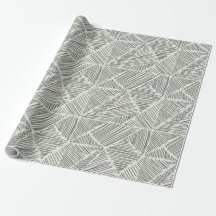 Green Hatch Mark Wrapping Paper