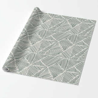 Green Hatch Mark Wrapping Paper