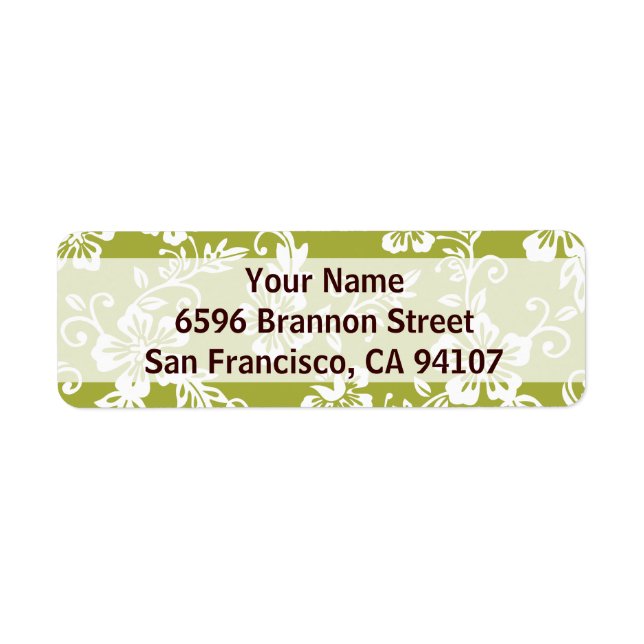Green Hawaiian Address Labels (Front)