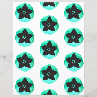Green Hawaiian Flower Pattern Scrapbook Paper