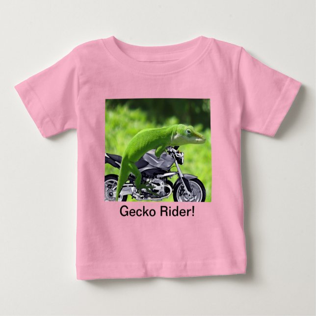Green Hawaiian Gecko Rider Baby T-Shirt (Front)