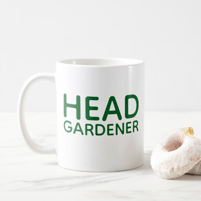Green Head Gardener coffee mug (With Donut)