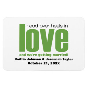 Green Head Over Heels Save the Date Magnet