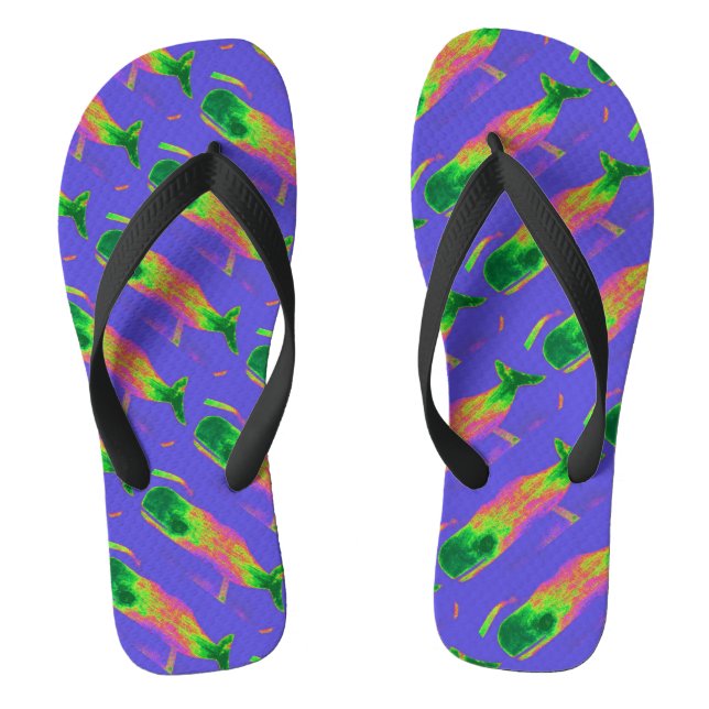 green head whales purple jandals (Footbed)