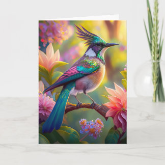 Green Headed Jay Fantasy Bird Card