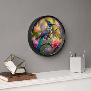 Green Headed Jay Fantasy Bird Clock