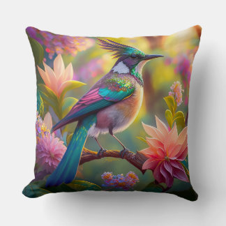 Green Headed Jay Fantasy Bird Cushion
