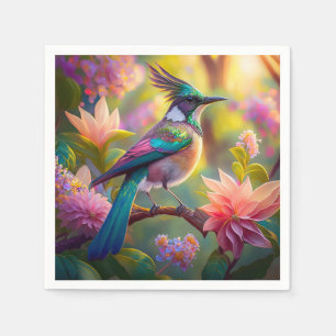 Green Headed Jay Fantasy Bird Napkin