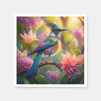 Green Headed Jay Fantasy Bird Napkin