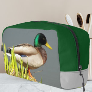 Green Headed Mallard Duck Wildlife Photo Dopp Kit