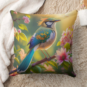 Green Headed Teal Winged Fantasy Bird Cushion