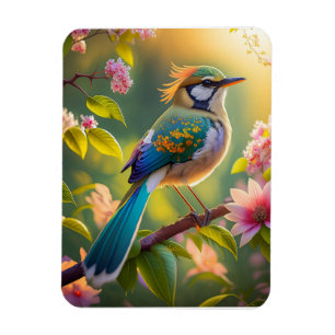 Green Headed Teal Winged Fantasy Bird Magnet