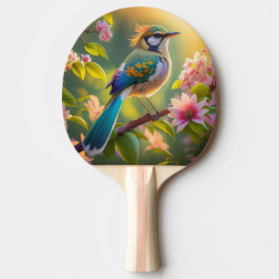Green Headed Teal Winged Fantasy Bird Ping Pong Paddle