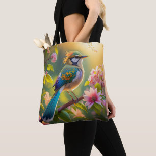 Green Headed Teal Winged Fantasy Bird Tote Bag