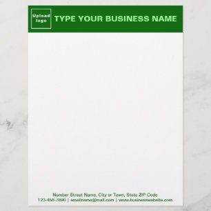 Green Header and Texts on Footer of Business Custom Letterhead