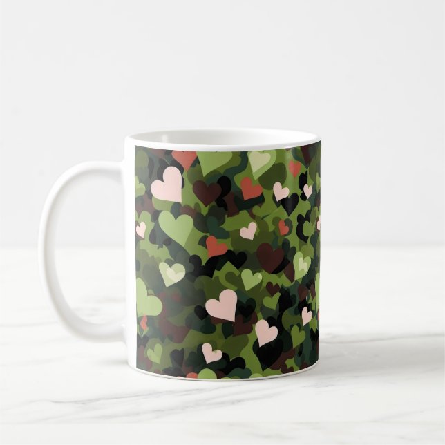 Green Heart Camouflage Coffee Mug (Left)