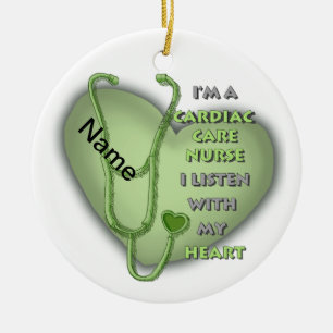 Green Heart Cardiac Care nurse Ceramic Tree Decoration