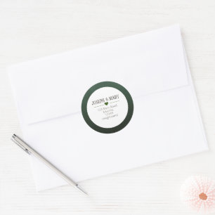 Green Heart Christmas return address Classic Round Sticker