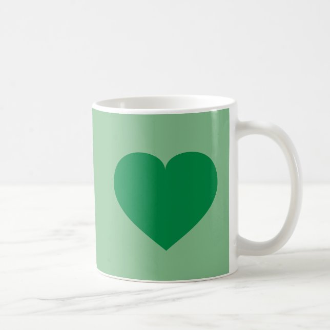 Green Heart  Coffee Mug (Right)