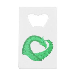 Green heart dragon on white