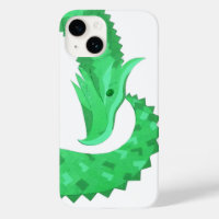 Green heart dragon on white 