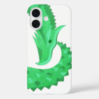 Green heart dragon on white