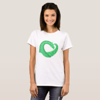 Green heart dragon on white