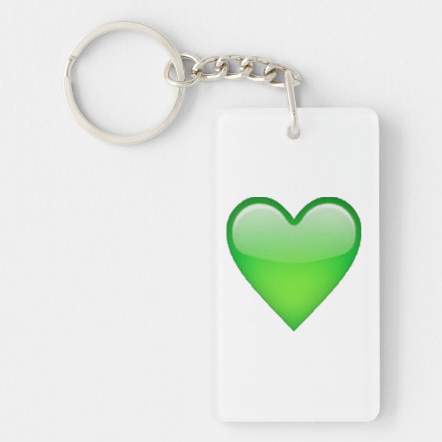 Green Heart - Emoji Key Ring (Front)