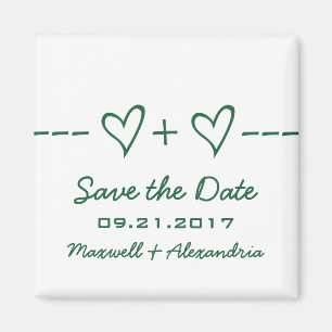 Green Heart Equation Save the Date Magnet