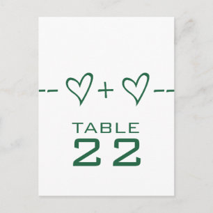 Green Heart Equation Table Number Postcard