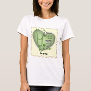 Green heart Exceptional Nurse  t-shirt
