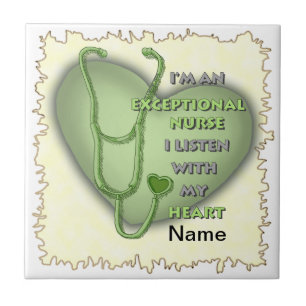Green heart exceptional nurse  tile