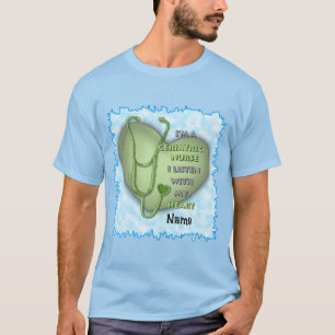 Green heart Geriatric Nurse T-Shirt