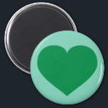 Green heart magnet<br><div class="desc">This magnet features a shapely green heart on a light green background. Click "Customise" to re-size/re-position green heart image, change background colour, and/or add personalised text. A personalised heart magnet is a great engagement, wedding, anniversary or valentine's party favour or save-the-date. The green heart design is especially appropriate for a...</div>