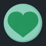 Green heart magnet<br><div class="desc">This magnet features a shapely green heart on a light green background. Click "Customise" to re-size/re-position green heart image, change background colour, and/or add personalised text. A personalised heart magnet is a great engagement, wedding, anniversary or valentine's party favour or save-the-date. The green heart design is especially appropriate for a...</div>