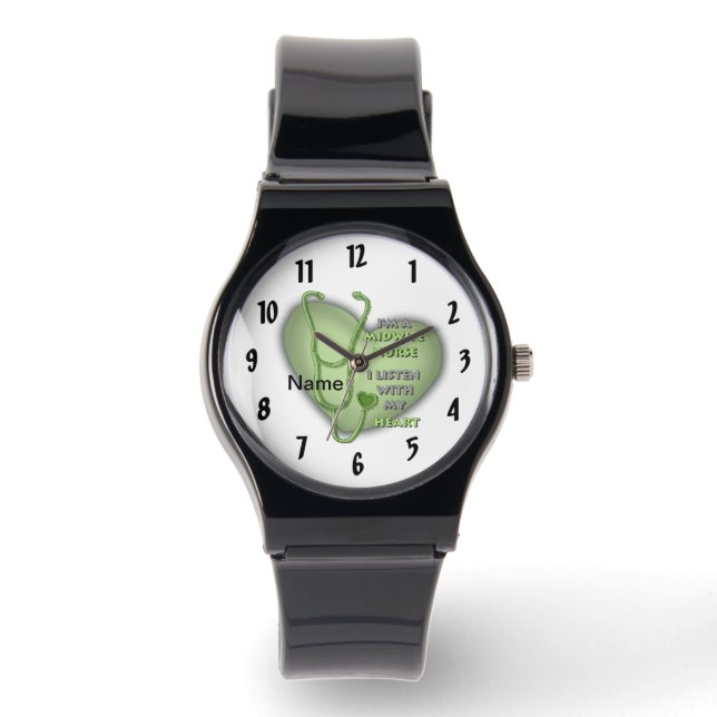 Green Heart Midwife Nurse Watch (Front)