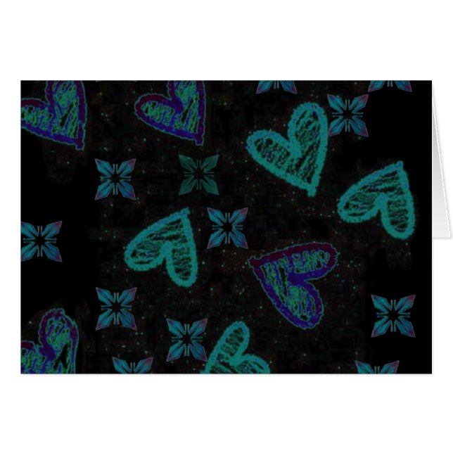Green heart note card (Front Horizontal)