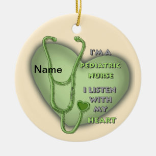 Green Heart Paediatrics Nurse Ceramic Tree Decoration