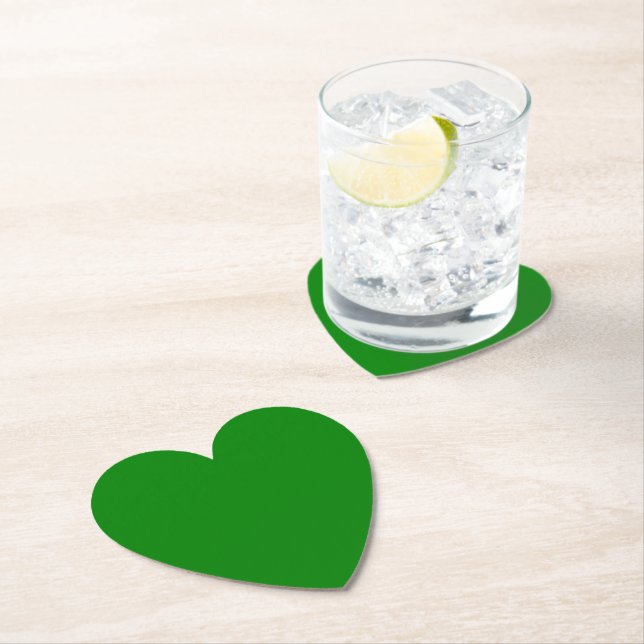 Green Heart Paper Coaster (Insitu)