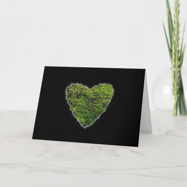 Green Heart Romance Valentine Love Holiday Card (Front)