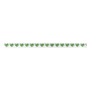 green heart satin ribbon