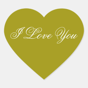 Green Heart Sticker - I Love You