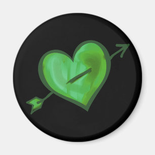 Green Heart with Arrow Magnet
