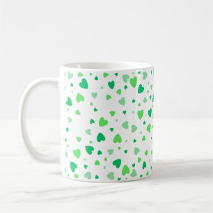 Green Hearts Coffee Mug