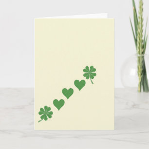 Green Hearts Lucky Card